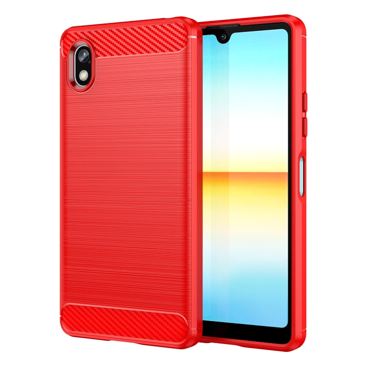 Custodia per telefono TPU in fibra di carbonio con trama spazzolata, For Sony Xperia Ace II, For Sony Xperia 1 IV, For Sony Xperia 10 IV, For Sony Xperia Ace III