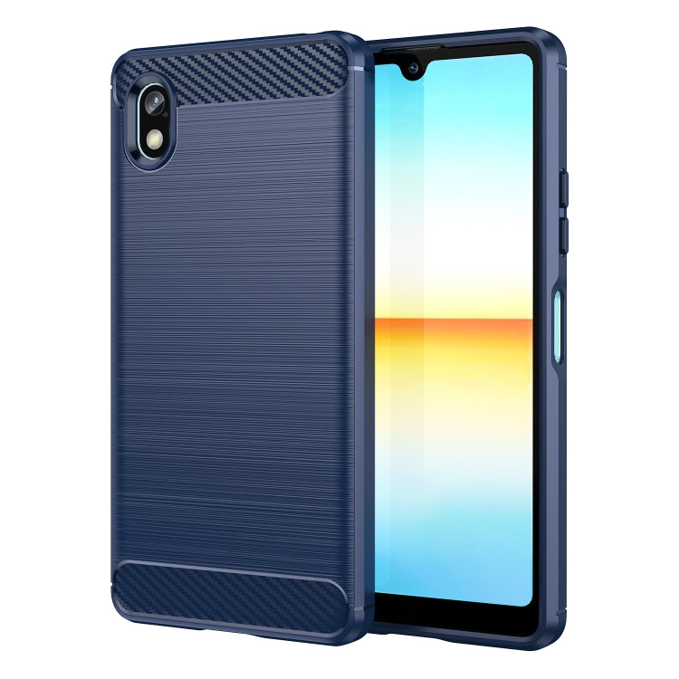 Custodia per telefono TPU in fibra di carbonio con trama spazzolata, For Sony Xperia Ace II, For Sony Xperia 1 IV, For Sony Xperia 10 IV, For Sony Xperia Ace III
