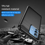 Custodia per telefono TPU in fibra di carbonio con trama spazzolata, For vivo S12, For vivo V23 5G, For vivo S12 Pro, For vivo V23 Pro, For vivo T1 5G, For vivo Y55 5G, For vivo Y75 5G