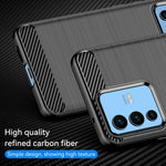 Custodia per telefono TPU in fibra di carbonio con trama spazzolata, For vivo S12, For vivo V23 5G, For vivo S12 Pro, For vivo V23 Pro, For vivo T1 5G, For vivo Y55 5G, For vivo Y75 5G