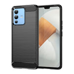 Custodia per telefono TPU in fibra di carbonio con trama spazzolata, For vivo S12, For vivo V23 5G, For vivo S12 Pro, For vivo V23 Pro, For vivo T1 5G, For vivo Y55 5G, For vivo Y75 5G