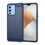 Custodia per telefono TPU in fibra di carbonio con trama spazzolata, For vivo S12, For vivo V23 5G, For vivo S12 Pro, For vivo V23 Pro, For vivo T1 5G, For vivo Y55 5G, For vivo Y75 5G