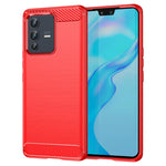 Custodia per telefono TPU in fibra di carbonio con trama spazzolata, For vivo S12, For vivo V23 5G, For vivo S12 Pro, For vivo V23 Pro, For vivo T1 5G, For vivo Y55 5G, For vivo Y75 5G