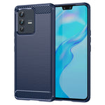Custodia per telefono TPU in fibra di carbonio con trama spazzolata, For vivo S12, For vivo V23 5G, For vivo S12 Pro, For vivo V23 Pro, For vivo T1 5G, For vivo Y55 5G, For vivo Y75 5G