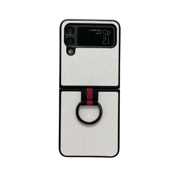 Custodia per telefono in polvere glitterata con anello, For Samsung Galaxy Z Flip4