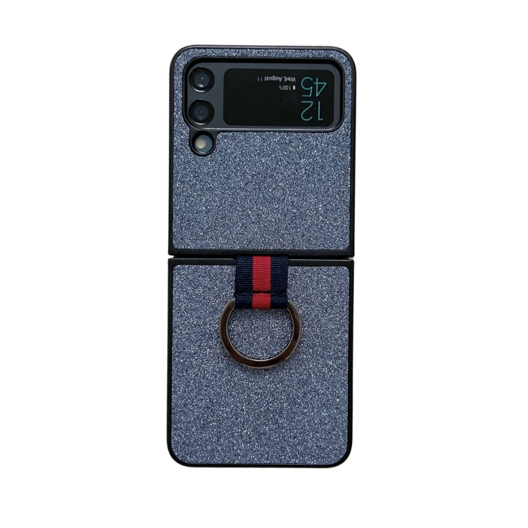 Custodia per telefono in polvere glitterata con anello, For Samsung Galaxy Z Flip4