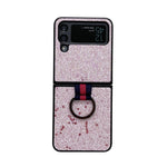 Custodia per telefono in polvere glitterata con anello, For Samsung Galaxy Z Flip4