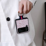 Custodia per telefono in polvere glitterata con anello, For Samsung Galaxy Z Flip4