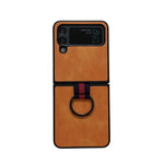 Custodia per telefono con texture Litchi bicolore con anello, For Samsung Galaxy Z Flip4