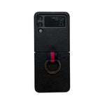 Custodia per telefono con texture Litchi bicolore con anello, For Samsung Galaxy Z Flip4