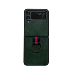 Custodia per telefono con texture Litchi bicolore con anello, For Samsung Galaxy Z Flip4