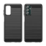 Custodia per telefono TPU in fibra di carbonio con trama spazzolata, For Samsung Galaxy F13, For Samsung Galaxy M13 4G