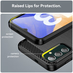 Custodia per telefono TPU in fibra di carbonio con trama spazzolata, For Samsung Galaxy F13, For Samsung Galaxy M13 4G