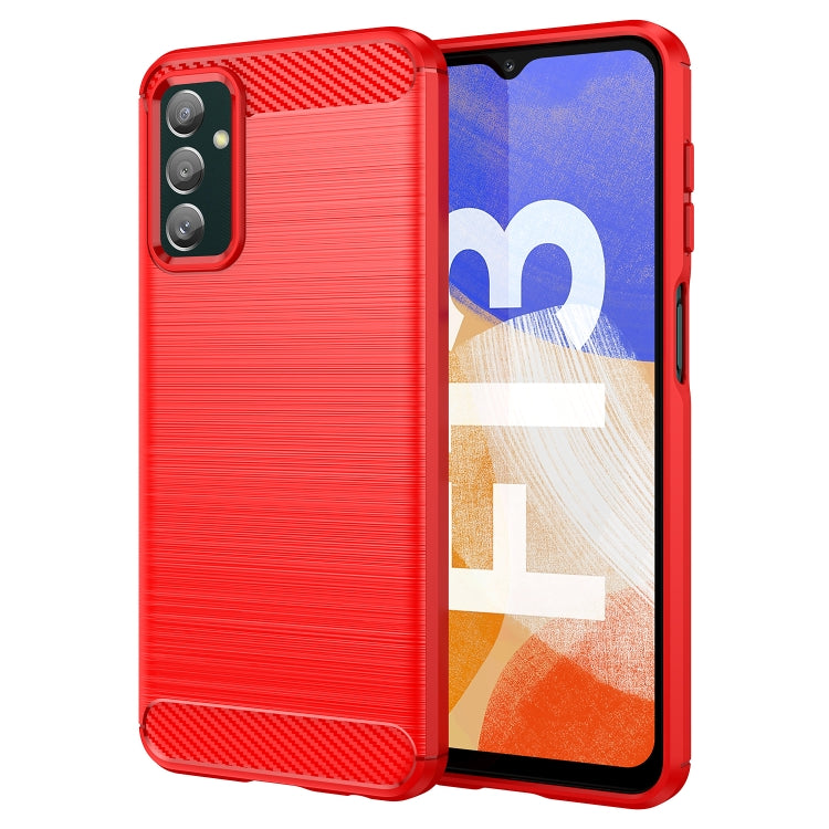 Custodia per telefono TPU in fibra di carbonio con trama spazzolata, For Samsung Galaxy F13, For Samsung Galaxy M13 4G