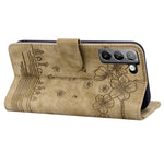 Custodia per telefono in pelle goffrata con gatto Sakura Cartoon, For Samsung Galaxy S22 5G, For Samsung Galaxy S22+ 5G, For Samsung Galaxy S22 Ultra 5G, For Samsung Galaxy S21 5G