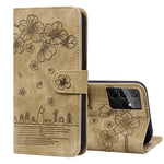 Custodia per telefono in pelle goffrata con gatto Sakura Cartoon, For Samsung Galaxy S21+ 5G, For Samsung Galaxy S21 Ultra 5G, For Samsung Galaxy S20 FE 5G / S20 FE, For Samsung Galaxy A12