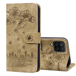 Custodia per telefono in pelle goffrata con gatto Sakura Cartoon, For Samsung Galaxy S21+ 5G, For Samsung Galaxy S21 Ultra 5G, For Samsung Galaxy S20 FE 5G / S20 FE, For Samsung Galaxy A12