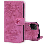 Custodia per telefono in pelle goffrata con gatto Sakura Cartoon, For Samsung Galaxy S21+ 5G, For Samsung Galaxy S21 Ultra 5G, For Samsung Galaxy S20 FE 5G / S20 FE, For Samsung Galaxy A12