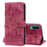 Custodia per telefono in pelle goffrata con gatto Sakura Cartoon, For Samsung Galaxy A30s / A50s / A50, For Samsung Galaxy A32 5G, For Samsung Galaxy A33 5G, For Samsung Galaxy A51 4G