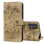 Custodia per telefono in pelle goffrata con gatto Sakura Cartoon, For Samsung Galaxy A30s / A50s / A50, For Samsung Galaxy A32 5G, For Samsung Galaxy A33 5G, For Samsung Galaxy A51 4G