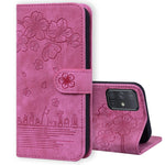 Custodia per telefono in pelle goffrata con gatto Sakura Cartoon, For Samsung Galaxy A30s / A50s / A50, For Samsung Galaxy A32 5G, For Samsung Galaxy A33 5G, For Samsung Galaxy A51 4G