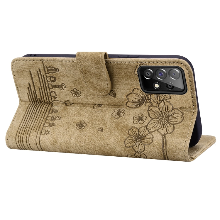 Custodia per telefono in pelle goffrata con gatto Sakura Cartoon, For Samsung Galaxy A52 / A52s, For Samsung Galaxy A53 5G, For Samsung Galaxy A71 4G