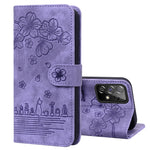 Custodia per telefono in pelle goffrata con gatto Sakura Cartoon, For Samsung Galaxy A52 / A52s, For Samsung Galaxy A53 5G, For Samsung Galaxy A71 4G