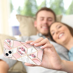 Custodia antiurto in TPU con motivo floreale in marmo con giunzione elettrolitica, For iPhone 14, For iPhone 14 Plus, For iPhone 14 Pro, For iPhone 14 Pro Max