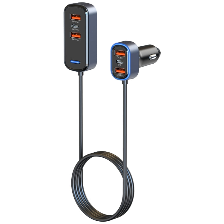 Caricatore per auto esteso SC05 65,5 W 6 in 1 PD / QC3.0 a ricarica rapida, SC05