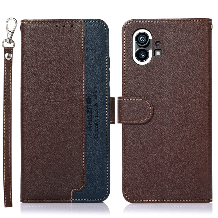 KHAZNEH Custodia per telefono RFID in pelle con texture Litchi, For Nothing Phone 1