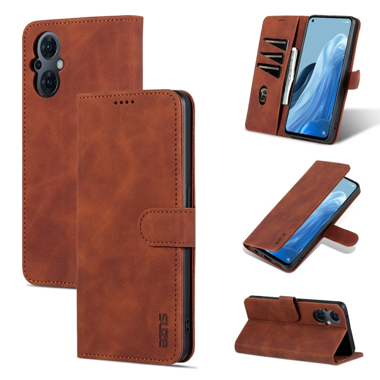 AZNS Skin Feel Calf Texture Flip Custodia in pelle per telefono, For OPPO Reno8 Lite, For vivo Y77 5G
