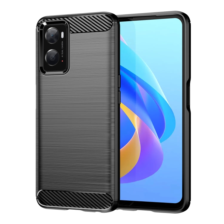 Custodia per telefono TPU in fibra di carbonio con trama spazzolata, For OPPO F21 Pro 5G, For OPPO Reno7 Lite, For OPPO Reno8 Lite, For OPPO A36, For OPPO A96, For OPPO K10, For OPPO Find X5, For OPPO Find X5 Pro