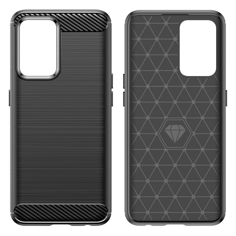 Custodia per telefono TPU in fibra di carbonio con trama spazzolata, For OPPO Find X5 Lite, For OPPO Reno7 5G, For OPPO F21 Pro, For OPPO Reno7 4G, For OPPO A57 4G, For OPPO A57 5G, For OPPO A77 5G