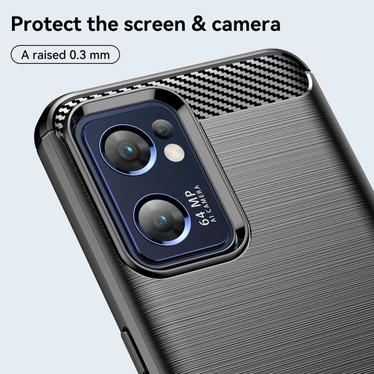 Custodia per telefono TPU in fibra di carbonio con trama spazzolata, For OPPO Find X5 Lite, For OPPO Reno7 5G, For OPPO F21 Pro, For OPPO Reno7 4G, For OPPO A57 4G, For OPPO A57 5G, For OPPO A77 5G