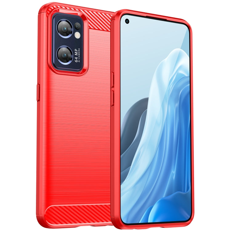 Custodia per telefono TPU in fibra di carbonio con trama spazzolata, For OPPO Find X5 Lite, For OPPO Reno7 5G, For OPPO F21 Pro, For OPPO Reno7 4G, For OPPO A57 4G, For OPPO A57 5G, For OPPO A77 5G