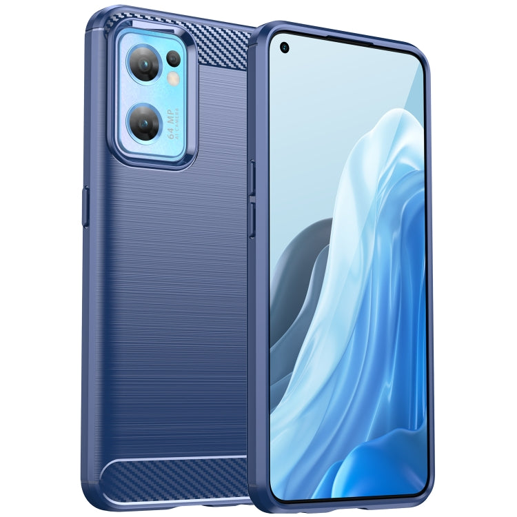 Custodia per telefono TPU in fibra di carbonio con trama spazzolata, For OPPO Find X5 Lite, For OPPO Reno7 5G, For OPPO F21 Pro, For OPPO Reno7 4G, For OPPO A57 4G, For OPPO A57 5G, For OPPO A77 5G