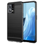 Custodia per telefono TPU in fibra di carbonio con trama spazzolata, For OPPO Find X5 Lite, For OPPO Reno7 5G, For OPPO F21 Pro, For OPPO Reno7 4G, For OPPO A57 4G, For OPPO A57 5G, For OPPO A77 5G