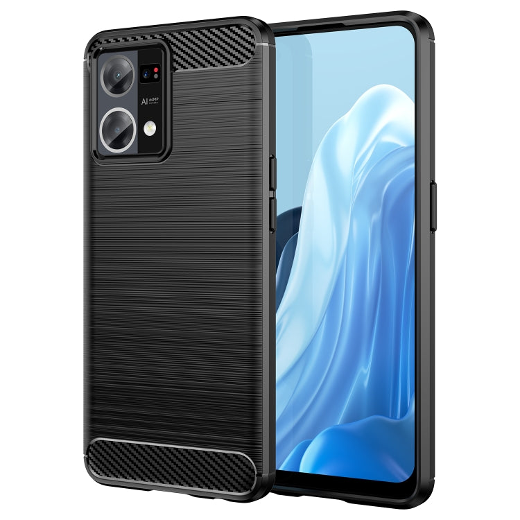 Custodia per telefono TPU in fibra di carbonio con trama spazzolata, For OPPO Find X5 Lite, For OPPO Reno7 5G, For OPPO F21 Pro, For OPPO Reno7 4G, For OPPO A57 4G, For OPPO A57 5G, For OPPO A77 5G