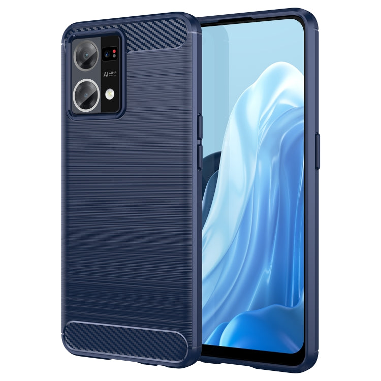 Custodia per telefono TPU in fibra di carbonio con trama spazzolata, For OPPO Find X5 Lite, For OPPO Reno7 5G, For OPPO F21 Pro, For OPPO Reno7 4G, For OPPO A57 4G, For OPPO A57 5G, For OPPO A77 5G