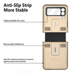 Custodia per telefono in pelle colorata + PC con anello, For Samsung Galaxy Z Flip4 5G, For Samsung Galaxy Z Flip3 5G