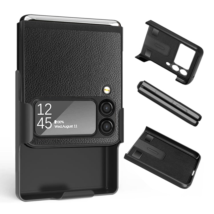 Custodia per telefono PC Litchi Texture con clip posteriore, For Samsung Galaxy Z Flip4 5G