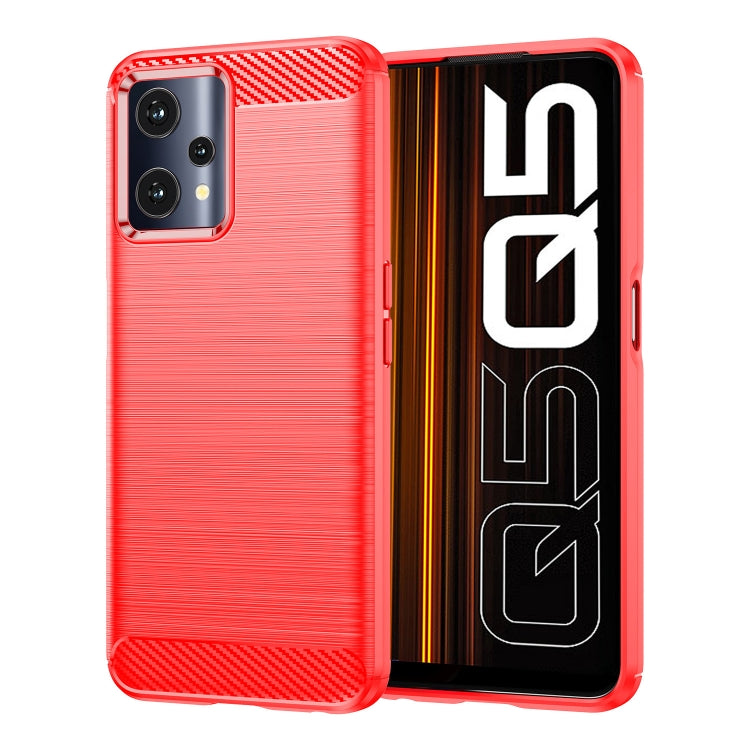 Custodia per telefono TPU in fibra di carbonio con trama spazzolata, For Realme 9 Pro, For Realme Q5, For Realme 9 5G, For Realme 9, For Realme 9 Pro+, For Realme Narzo 50 Pro, For Realme C35