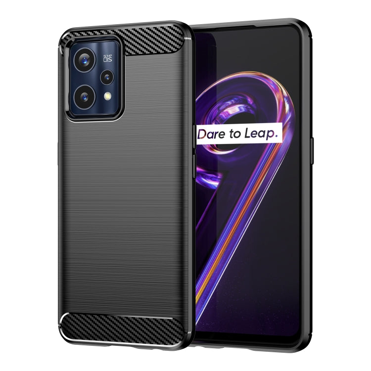 Custodia per telefono TPU in fibra di carbonio con trama spazzolata, For Realme 9 Pro, For Realme Q5, For Realme 9 5G, For Realme 9, For Realme 9 Pro+, For Realme Narzo 50 Pro, For Realme C35
