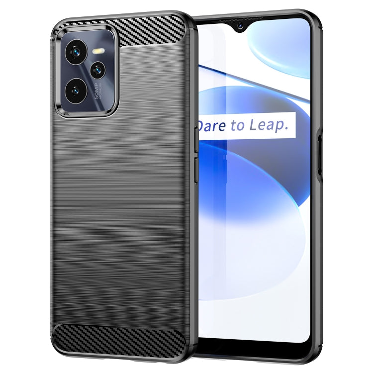 Custodia per telefono TPU in fibra di carbonio con trama spazzolata, For Realme 9 Pro, For Realme Q5, For Realme 9 5G, For Realme 9, For Realme 9 Pro+, For Realme Narzo 50 Pro, For Realme C35