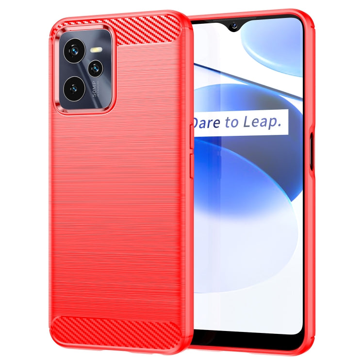 Custodia per telefono TPU in fibra di carbonio con trama spazzolata, For Realme 9 Pro, For Realme Q5, For Realme 9 5G, For Realme 9, For Realme 9 Pro+, For Realme Narzo 50 Pro, For Realme C35