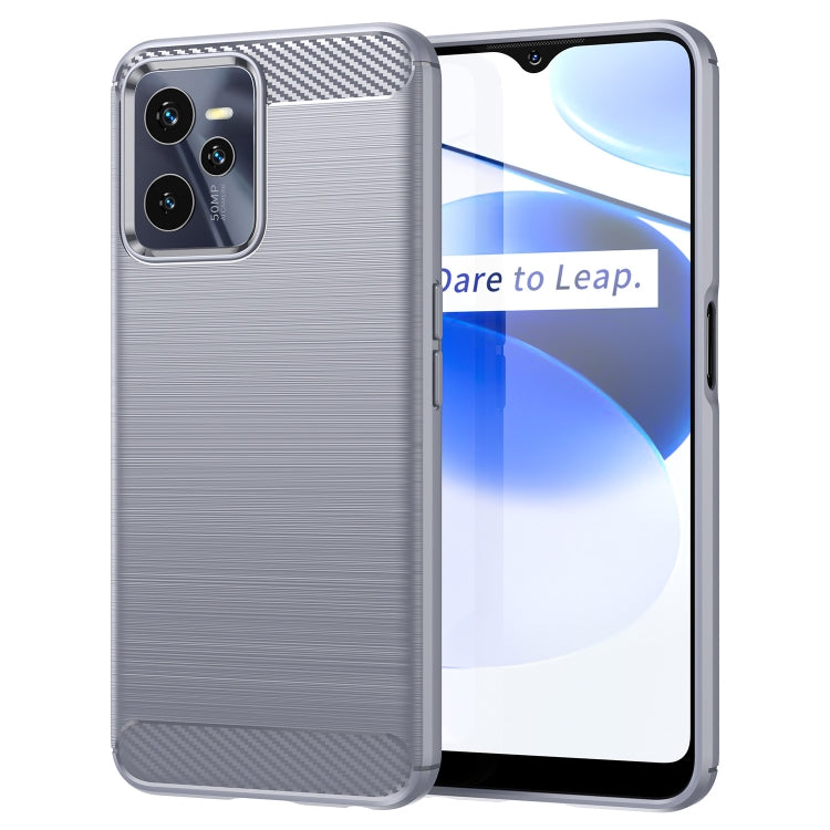 Custodia per telefono TPU in fibra di carbonio con trama spazzolata, For Realme 9 Pro, For Realme Q5, For Realme 9 5G, For Realme 9, For Realme 9 Pro+, For Realme Narzo 50 Pro, For Realme C35