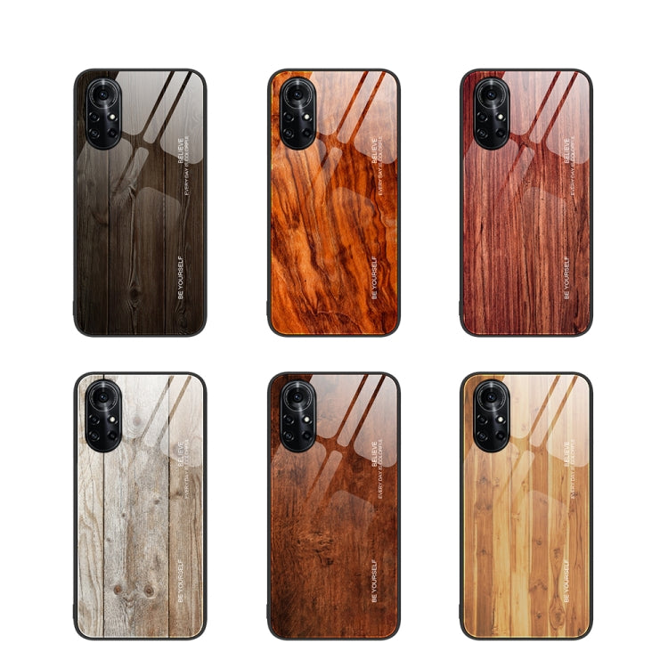 Custodia protettiva in vetro con venature del legno, For Huawei nova 8 Pro 5G, For Huawei nova 8 SE, For Huawei Enjoy 8e, For Huawei Enjoy 20 SE