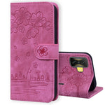 Custodia per telefono in pelle goffrata con gatto Sakura Cartoon, For Xiaomi Poco F4 GT, For Xiaomi Poco M3 / Redmi 9T Global, For Xiaomi Poco X3 / X3 NFC, For Xiaomi Redmi K40 / K40 Pro
