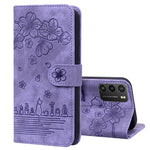 Custodia per telefono in pelle goffrata con gatto Sakura Cartoon, For Xiaomi Poco F4 GT, For Xiaomi Poco M3 / Redmi 9T Global, For Xiaomi Poco X3 / X3 NFC, For Xiaomi Redmi K40 / K40 Pro