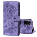 Custodia per telefono in pelle goffrata con gatto Sakura Cartoon, For Xiaomi Poco F4 GT, For Xiaomi Poco M3 / Redmi 9T Global, For Xiaomi Poco X3 / X3 NFC, For Xiaomi Redmi K40 / K40 Pro
